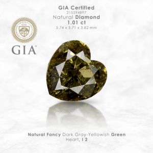 GIA Certified 1.01 Ct. Fancy Yellow Green* Loose Natural Diamond Heart Solitaire