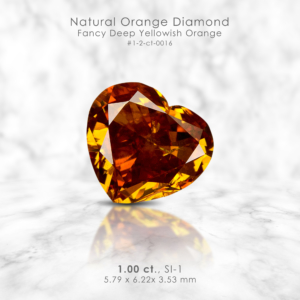 1ct Fancy Yellow Orange Loose Natural Diamond Heart Solitaire 5.8x5.2mm Untreated