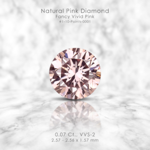 0.07ct VVS Fancy Vivid Pink Loose Natural Diamond Round Solitaire 2.6mm Untreated