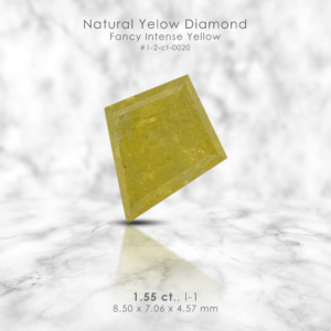1.55ct Fancy Intense Yellow Loose Natural Diamond Kite Shape Solitaire 8.5x7.1mm Untreated